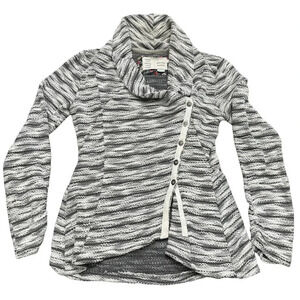Anthropologie Saturday Sunday Sidewinder sweater jacket. Size SP. Gray/white.